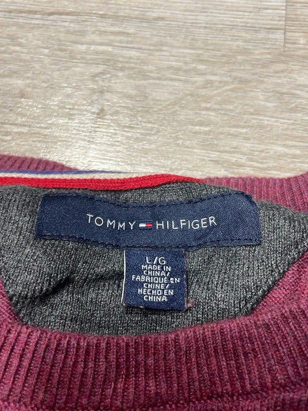 đź›’Pull Tommy Hilfiger Bordeaux Taille Lđź›’