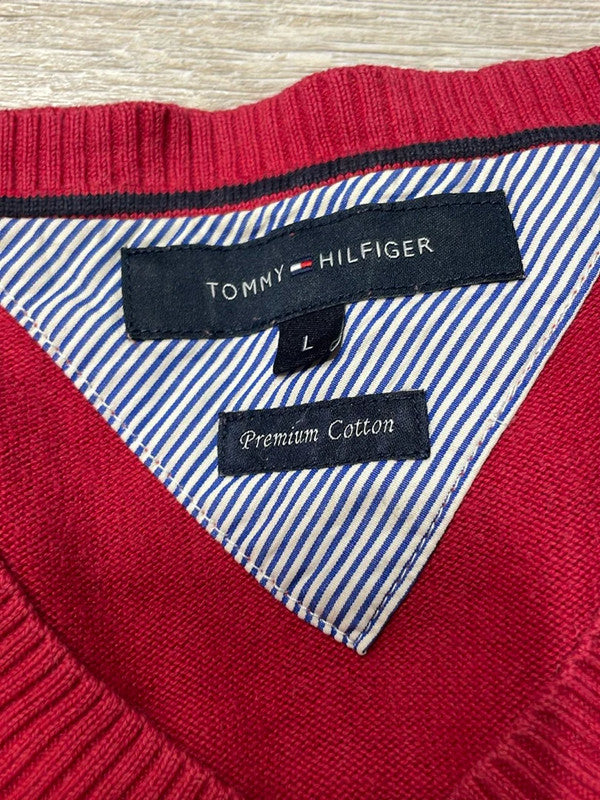 đź›’Pull Tommy Hilfiger Rouge Taille L đź›’