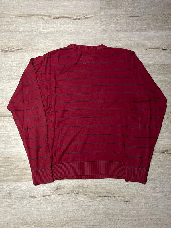 🛒Pull Tommy Hilfiger Rouge Rayé Taille L🛒