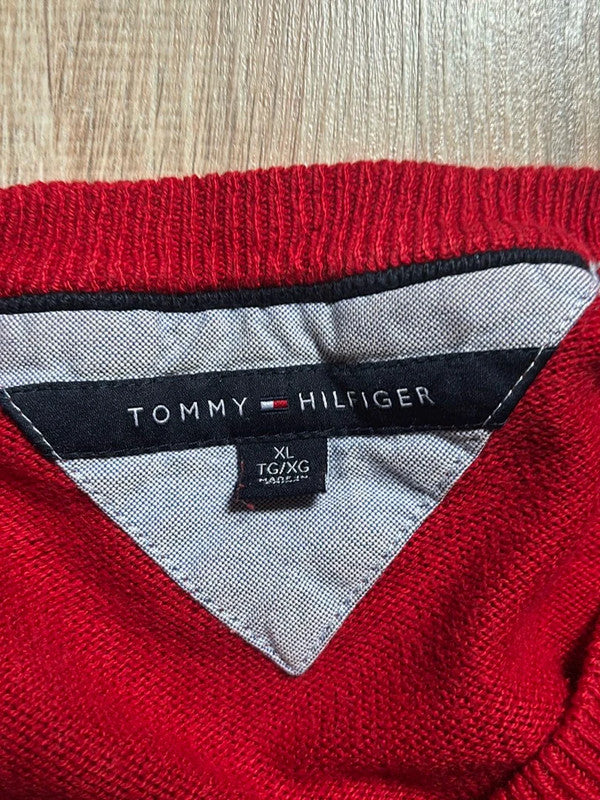 đź›’Pull Tommy Hilfiger XL Rouge V-neckđź›’