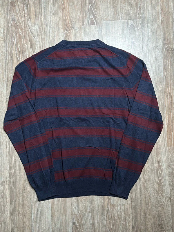 đź›’Pull Tommy Hilfiger XL rayures bleu marine et bordeauxđź›’