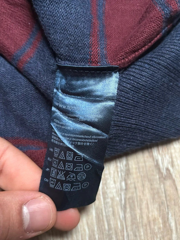 đź›’Pull Tommy Hilfiger XL rayures bleu marine et bordeauxđź›’
