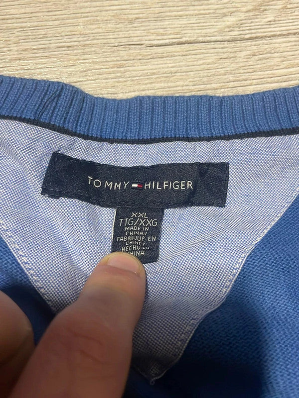 đź›’Pull Tommy Hilfiger Bleu Ciel Taille XXLđź›’