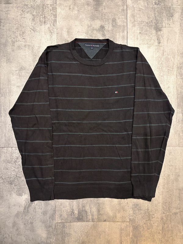 🛒Pull Tommy Hilfiger Noir Rayé Taille L 🛒