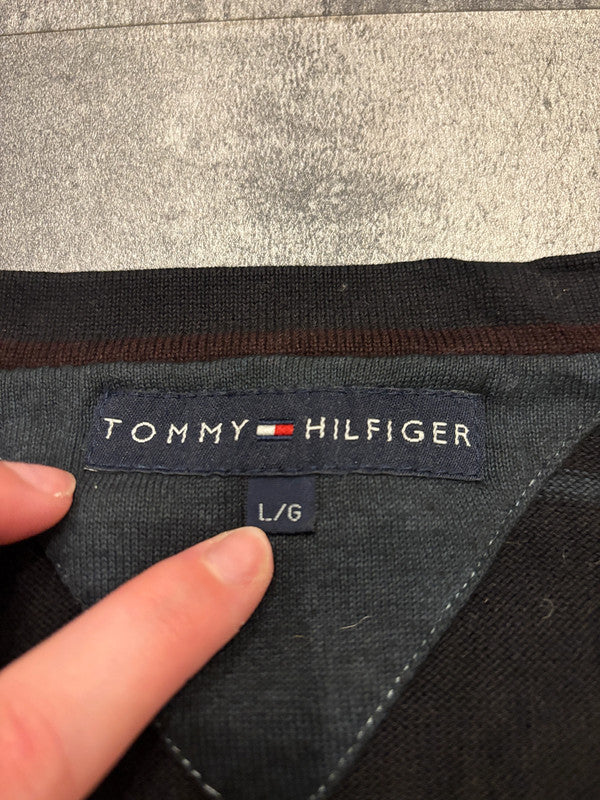 🛒Pull Tommy Hilfiger Noir Rayé Taille L 🛒