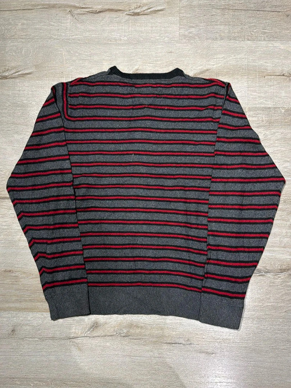đź›’Pull Tommy Hilfiger XL rayures rouge et grisđź›’