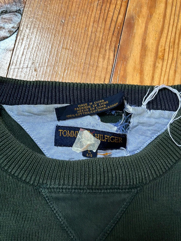 đź›’Pull Tommy Hilfiger Vert Kaki Taille Lđź›’