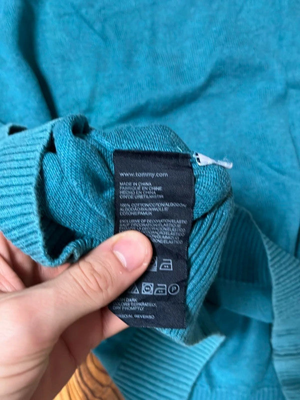 đź›’Pull Tommy Hilfiger Turquoise Taille Lđź›’