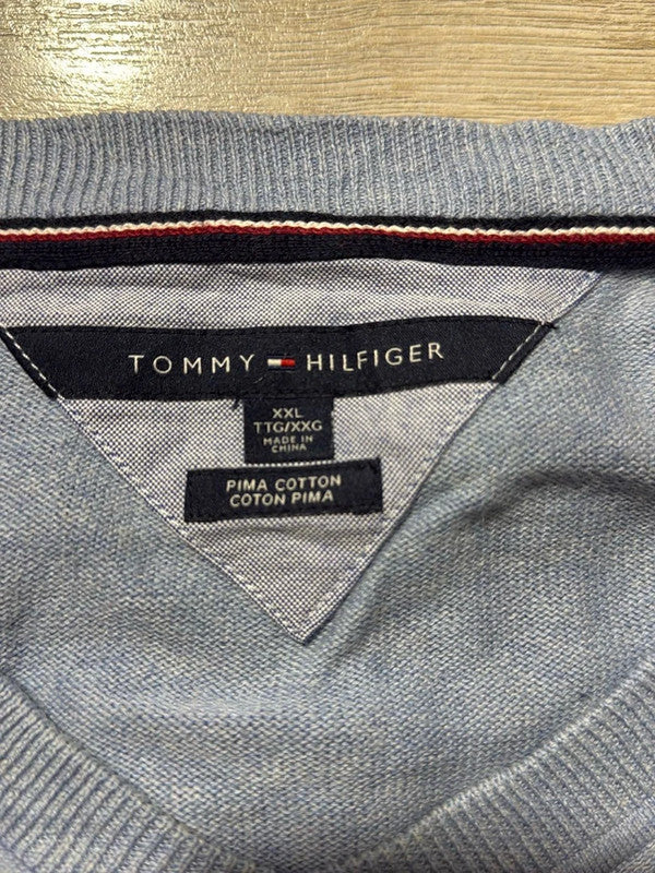 đź›’Pull Tommy Hilfiger Bleu Ciel Taille XXLđź›’