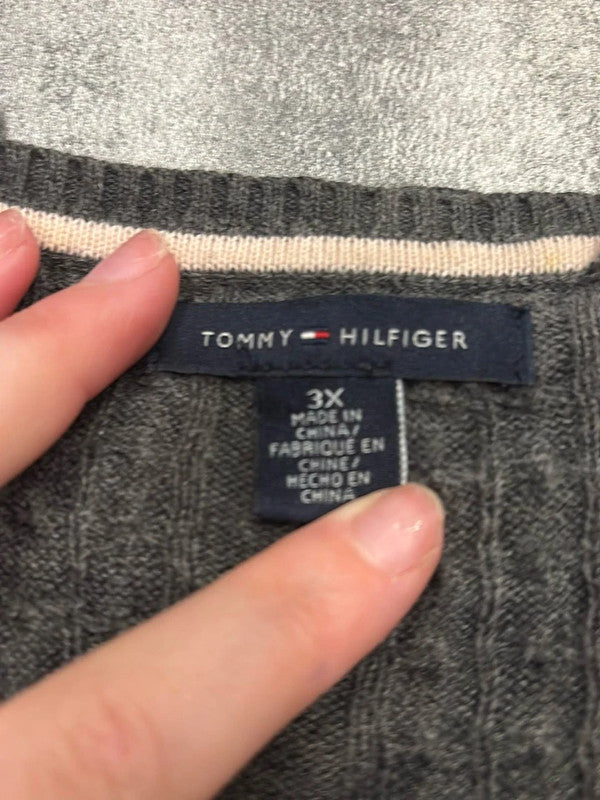 đź›’Pull Tommy Hilfiger XXXL Gris anthracite col Vđź›’