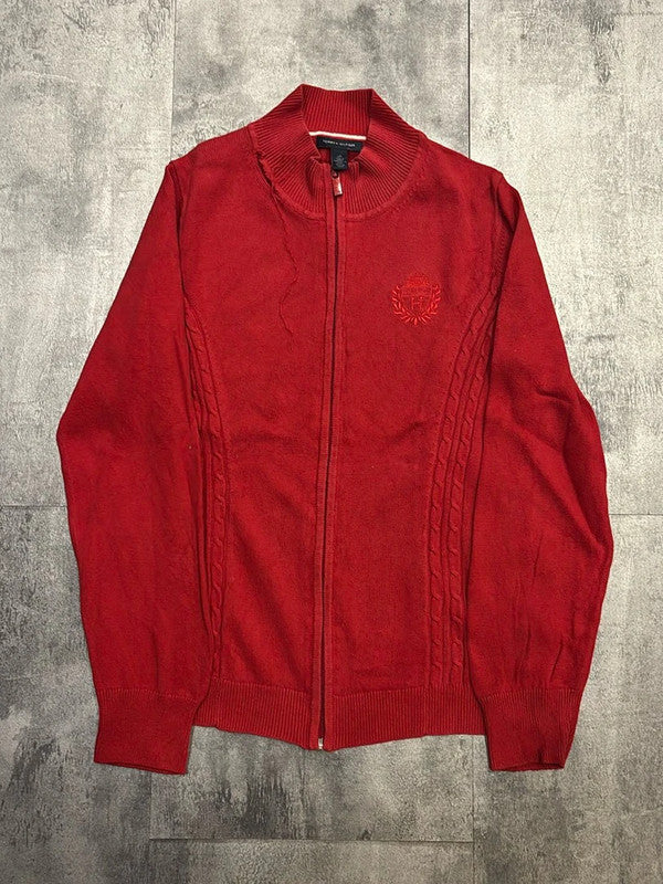 🛒Pull zippé rouge Tommy Hilfiger L🛒