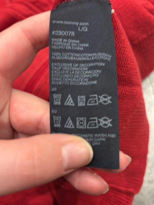 🛒Pull zippé rouge Tommy Hilfiger L🛒