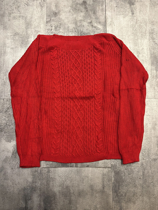 🛒Pull rouge à épaules dénudées Tommy Hilfiger taille L🛒