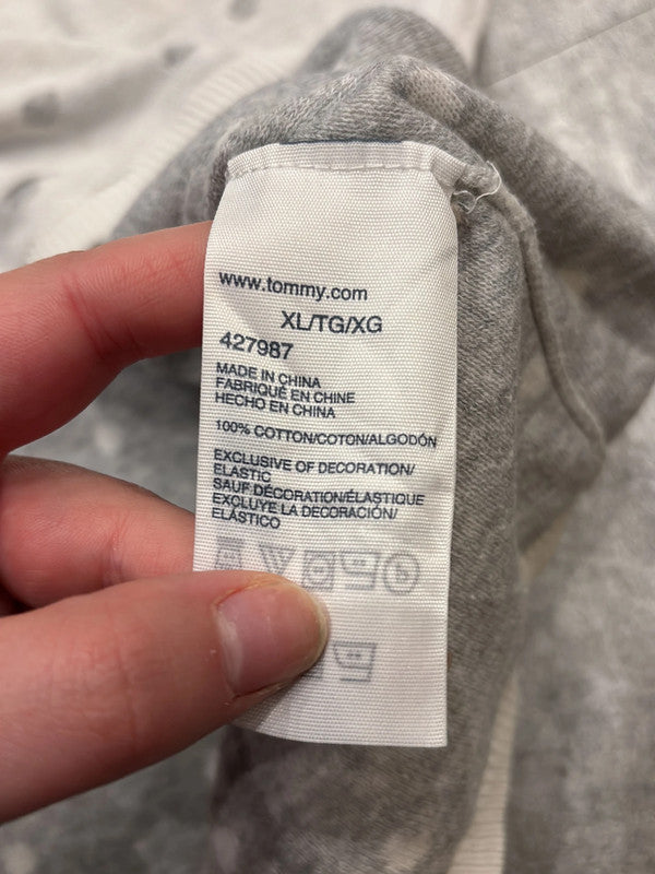đź›’Pull Tommy Hilfiger Blanc Ă Pois Gris Taille XLđź›’