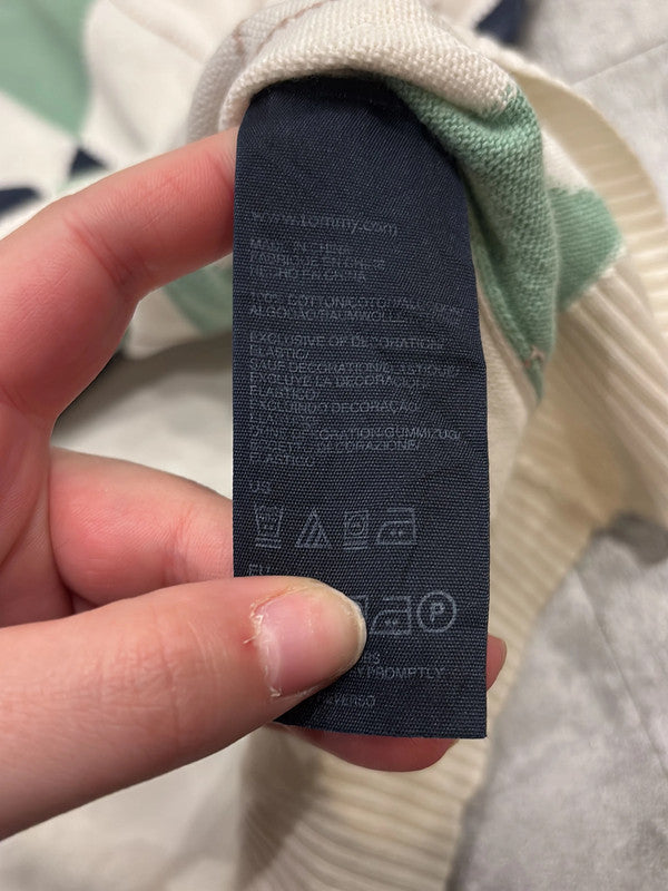 🛒Pull Tommy Hilfiger Losanges Blanc Crème Vert et Bleu Marine Taille L🛒