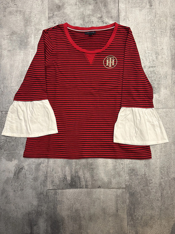 🛒Haut rayé rouge et noir Tommy Hilfiger - Taille M🛒