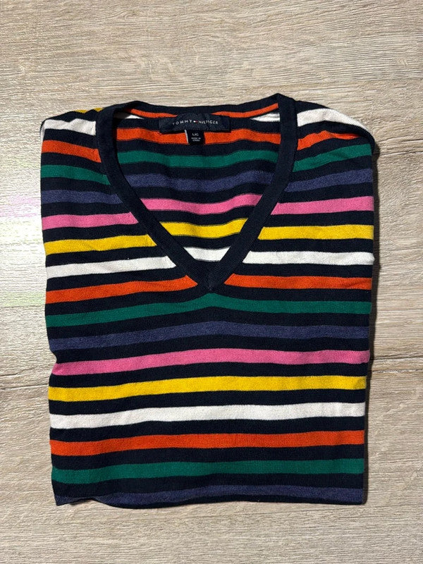 🛒Pull rayé multicolore Tommy Hilfiger L🛒
