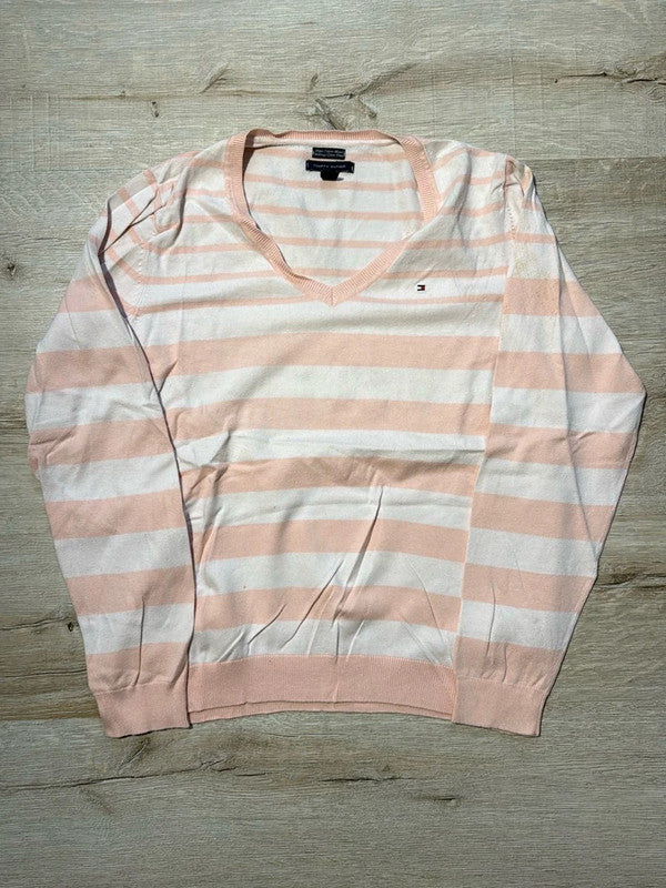 🛒Pull rose et blanc Tommy Hilfiger XL🛒
