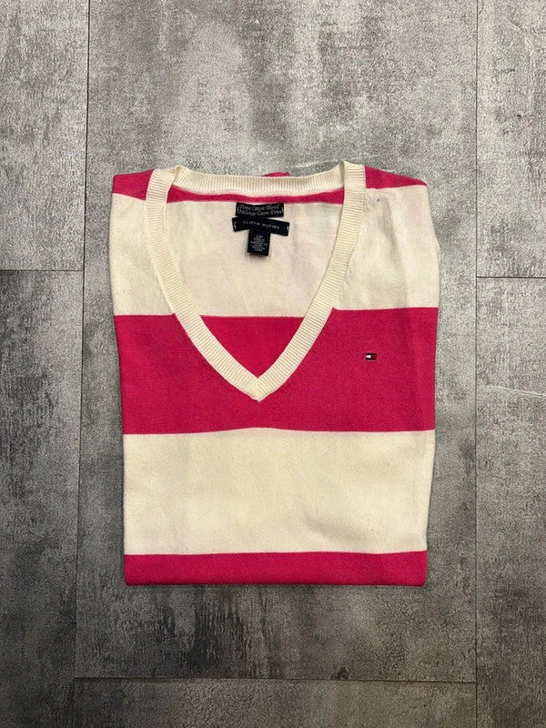 đź›’Pull Tommy Hilfiger Rose et Blanc Taille Sđź›’