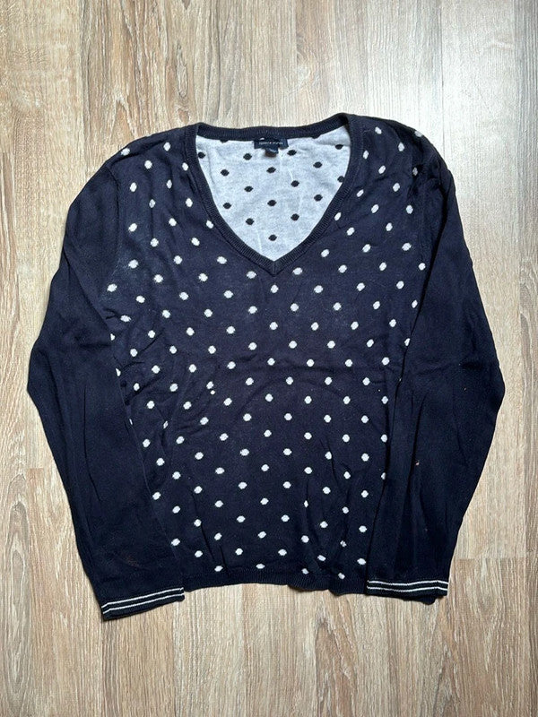đź›’Pull Tommy Hilfiger Ă pois Noir et Blanc Taille Lđź›’