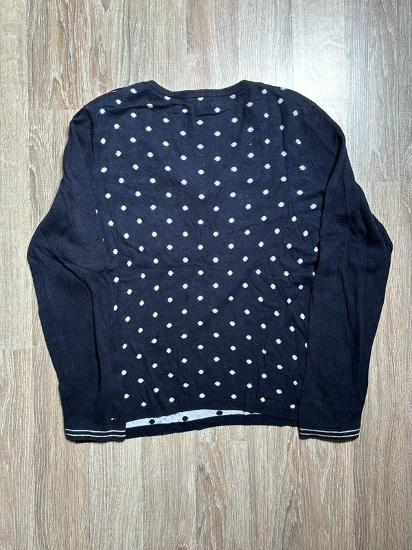 đź›’Pull Tommy Hilfiger Ă pois Noir et Blanc Taille Lđź›’