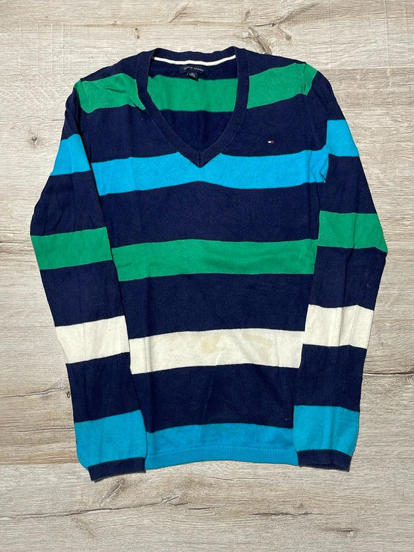 đź›’Pull Tommy Hilfiger XS rayures bleues et vertesđź›’