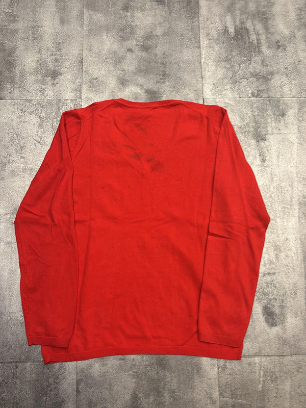 đź›’Pull Tommy Hilfiger Rouge Ă Pois Noirs Taille Lđź›’
