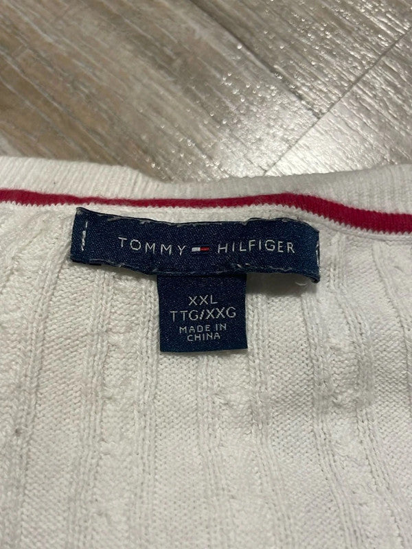 đź›’Pull Tommy Hilfiger Blanc Taille XXLđź›’