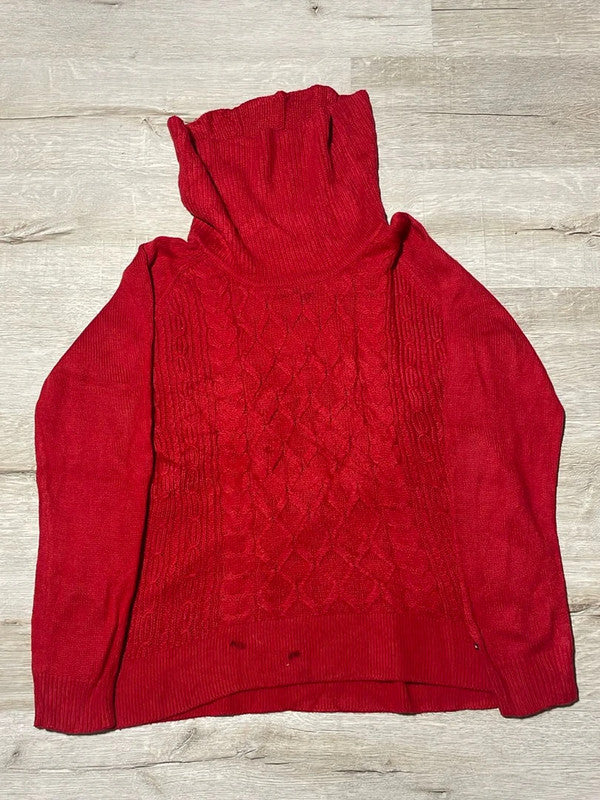 🛒Pull col roulé rouge vif Tommy Hilfiger S 🛒