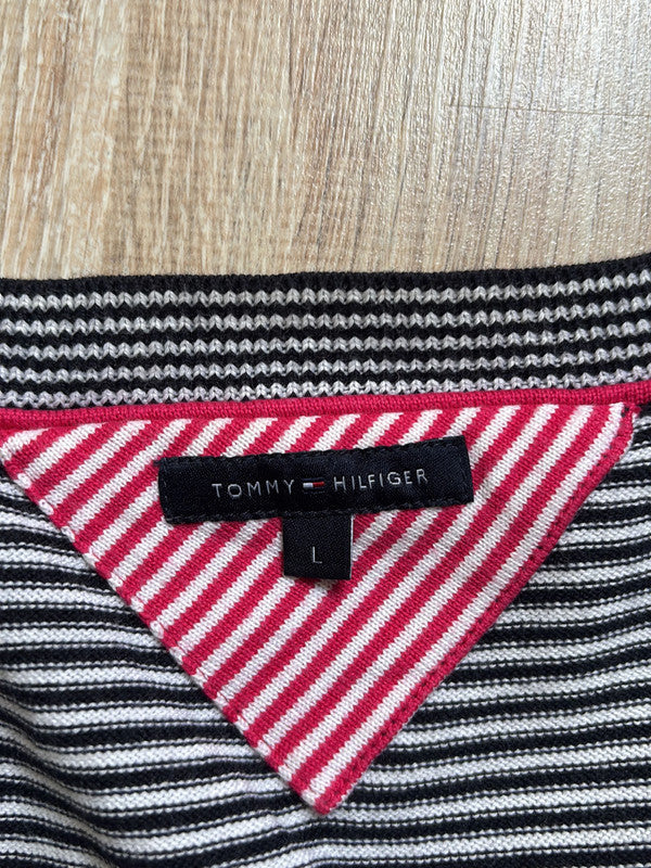 đź›’Pull Tommy Hilfiger rayures blanches et noires Lđź›’