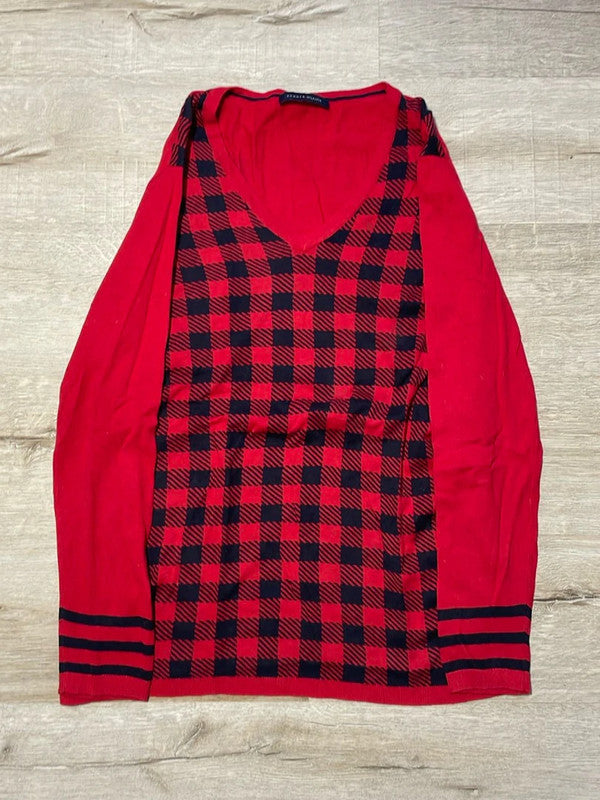 đź›’Pull Tommy Hilfiger Rouge et Noir Taille Lđź›’