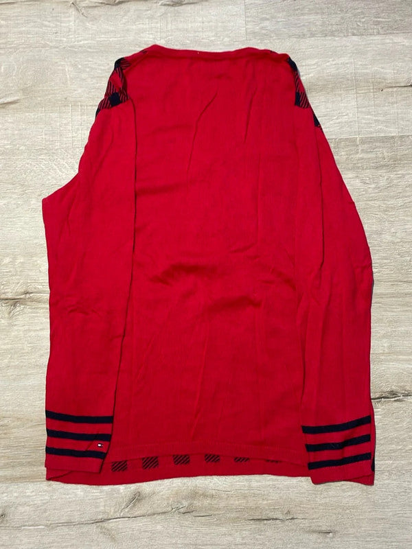 đź›’Pull Tommy Hilfiger Rouge et Noir Taille Lđź›’