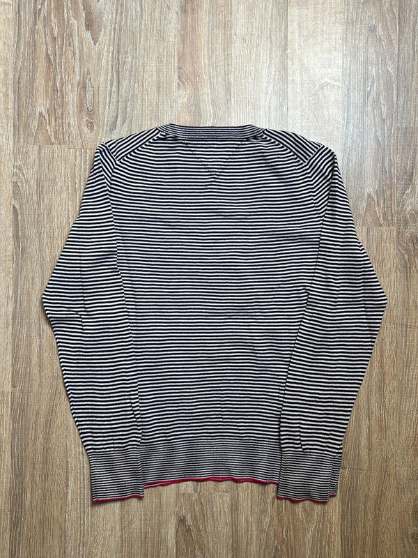 đź›’Pull Tommy Hilfiger rayures blanches et noires Lđź›’