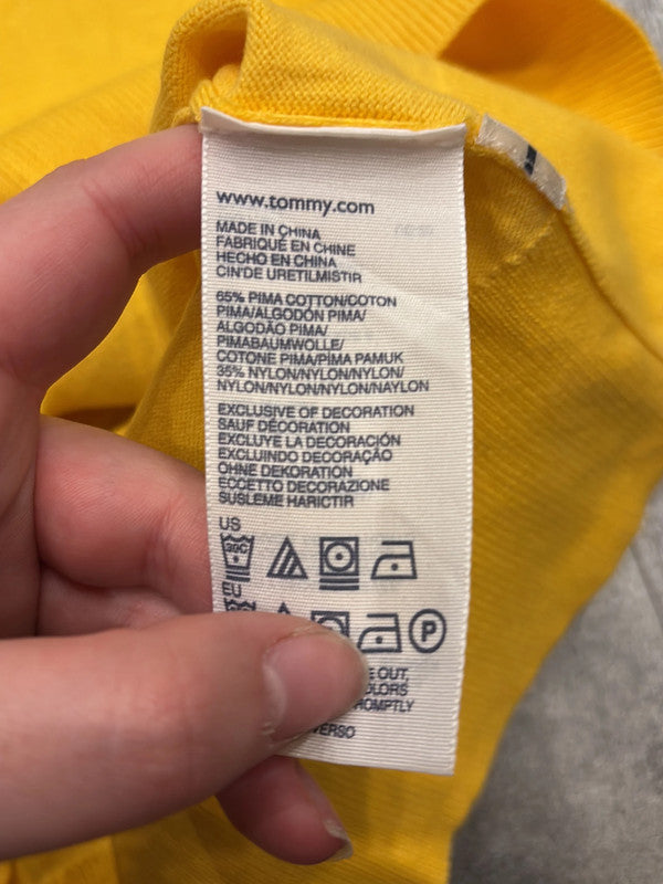 đź›’Pull jaune col V Tommy Hilfiger taille Lđź›’