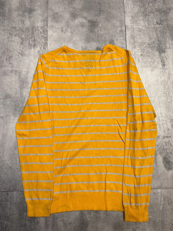 🛒Pull rayé jaune et gris Tommy Hilfiger M🛒
