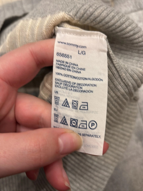 đź›’Pull Tommy Hilfiger rayures grises et blanches Lđź›’