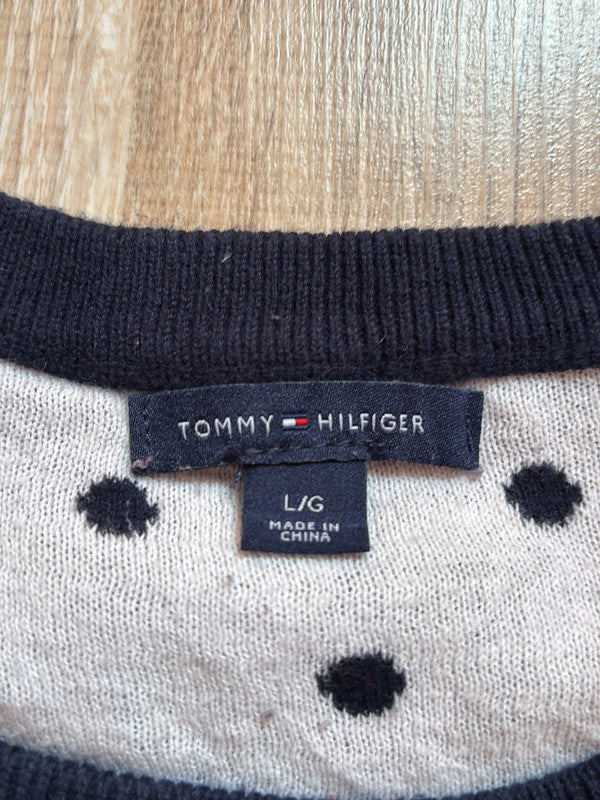 đź›’Pull Tommy Hilfiger Noir et Blanc Taille Lđź›’