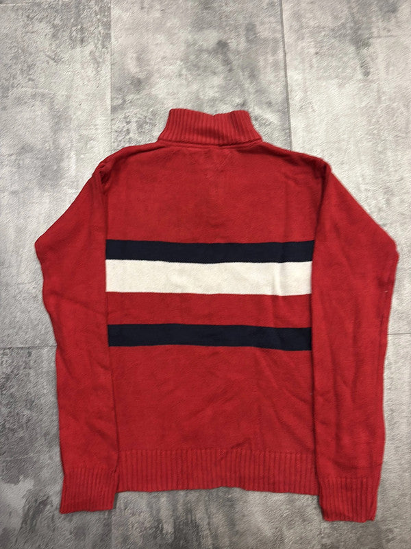 đź›’Pull Tommy Hilfiger Rouge et Bleu Marine Taille Lđź›’