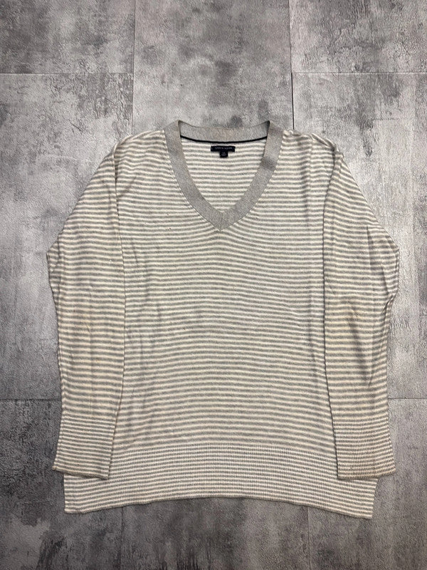 đź›’Pull Tommy Hilfiger rayures grises et blanches Lđź›’