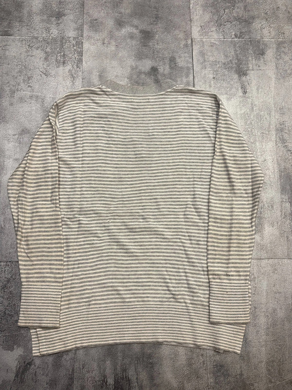 đź›’Pull Tommy Hilfiger rayures grises et blanches Lđź›’