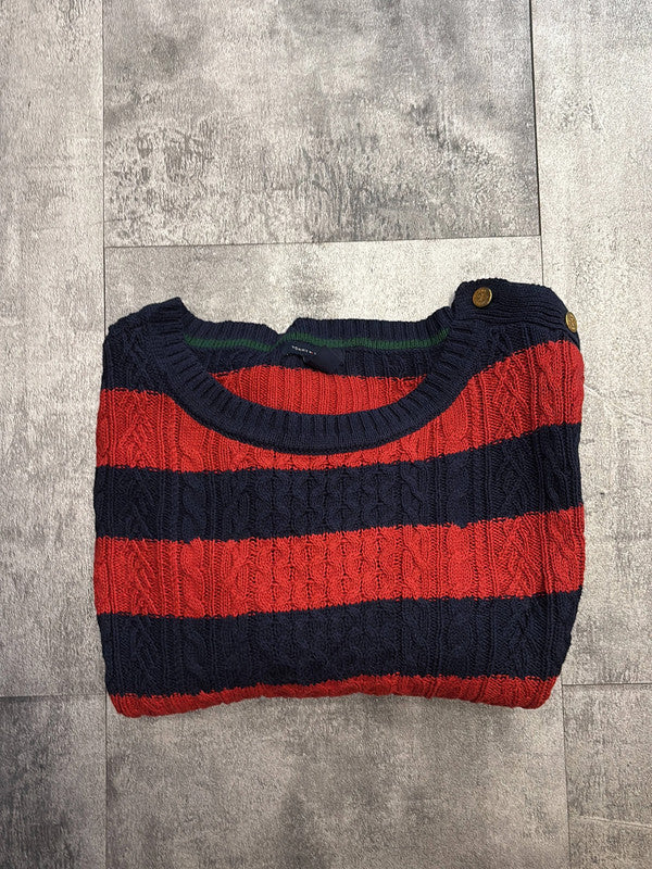 🛒Pull Tommy Hilfiger Rayé Rouge et Bleu Marine Taille L🛒