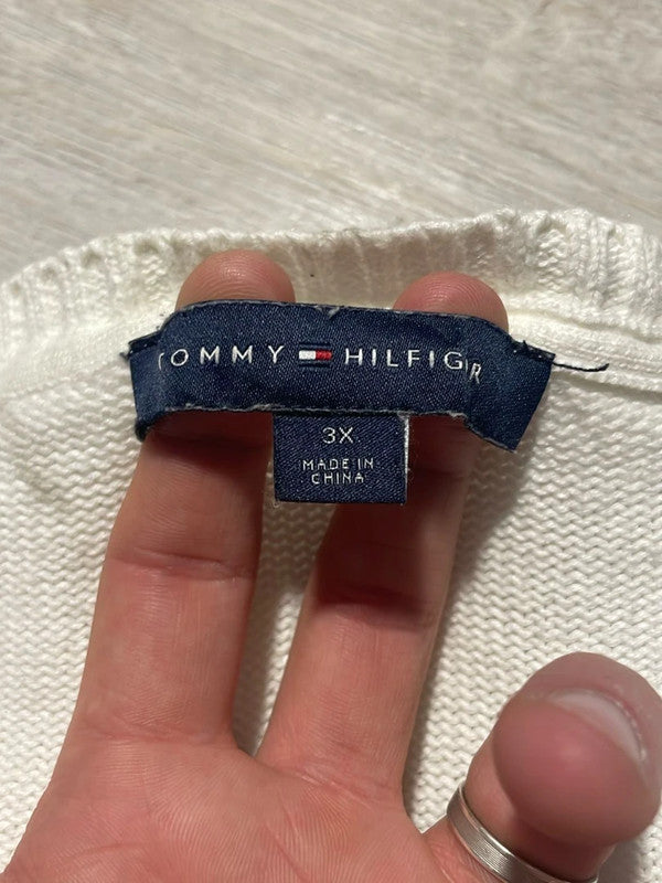 đź›’Pull Tommy Hilfiger Blanc Taille XXXLđź›’
