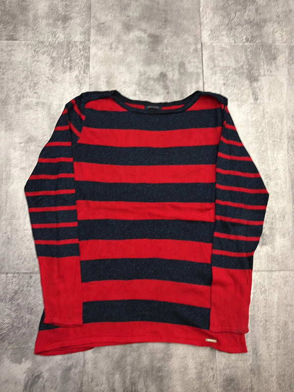 🛒Pull Tommy Hilfiger rayé rouge et bleu marine S🛒