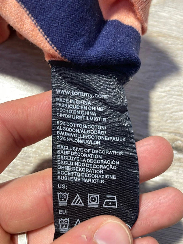 đź›’Pull Tommy Hilfiger XXL rayures Corail/Bleu Marineđź›’
