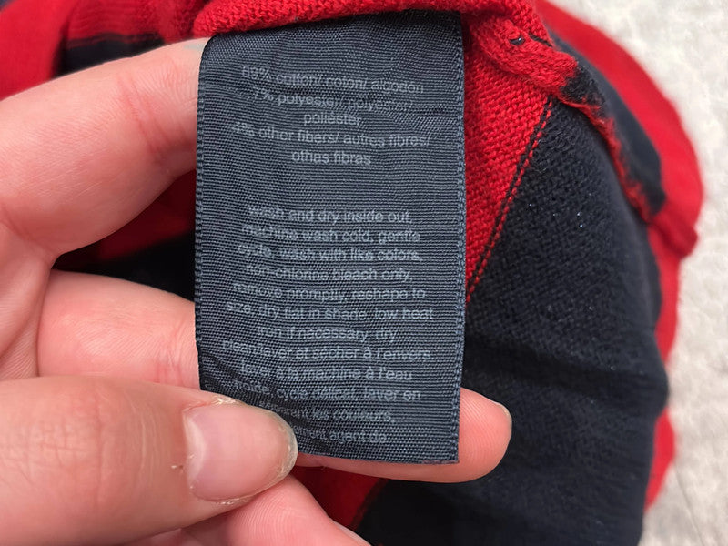 🛒Pull Tommy Hilfiger rayé rouge et bleu marine S🛒