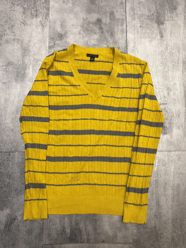 đź›’Pull Tommy Hilfiger Jaune et Gris Taille Lđź›’