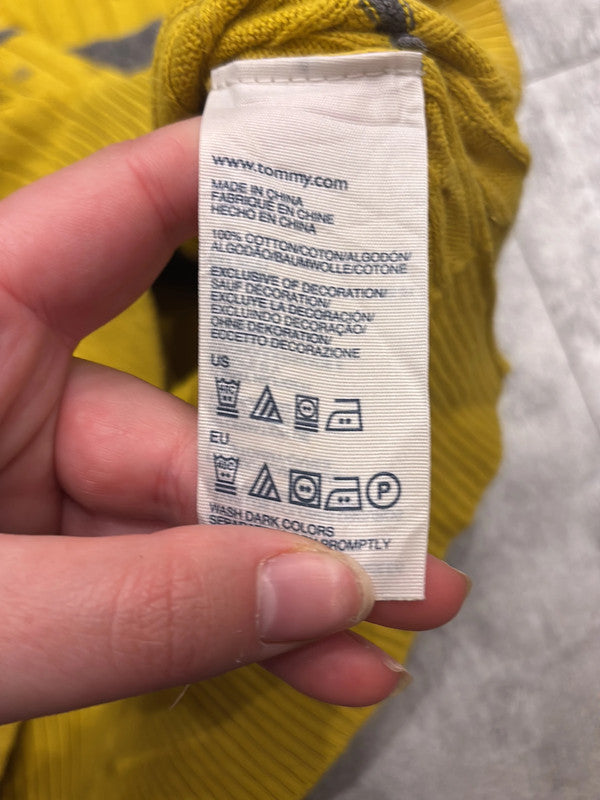 đź›’Pull Tommy Hilfiger Jaune et Gris Taille Lđź›’