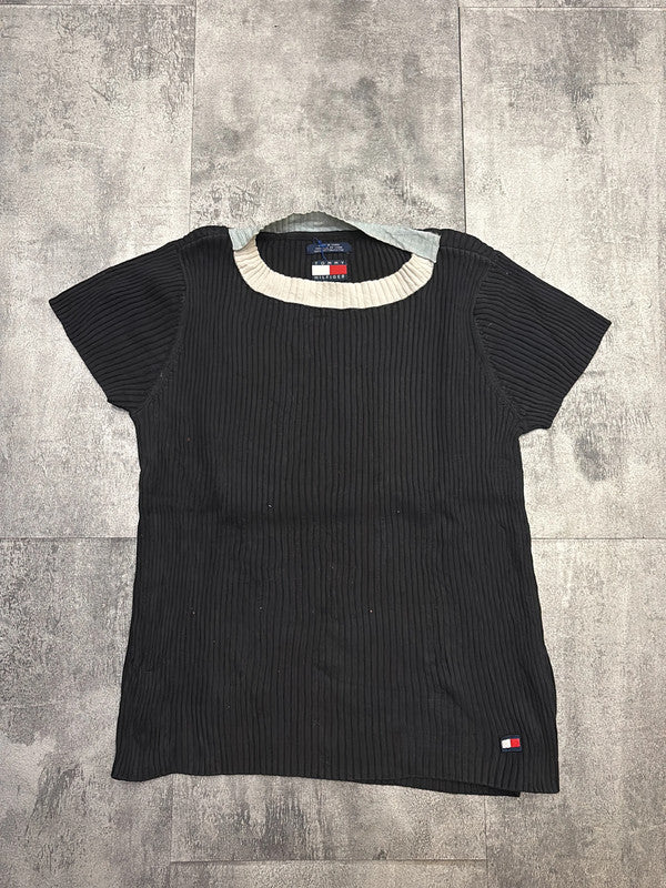 🛒T-shirt Tommy Hilfiger Noir Côtelé L🛒