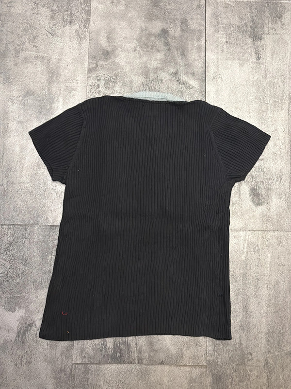 🛒T-shirt Tommy Hilfiger Noir Côtelé L🛒