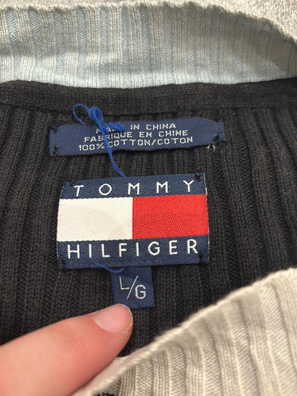 🛒T-shirt Tommy Hilfiger Noir Côtelé L🛒